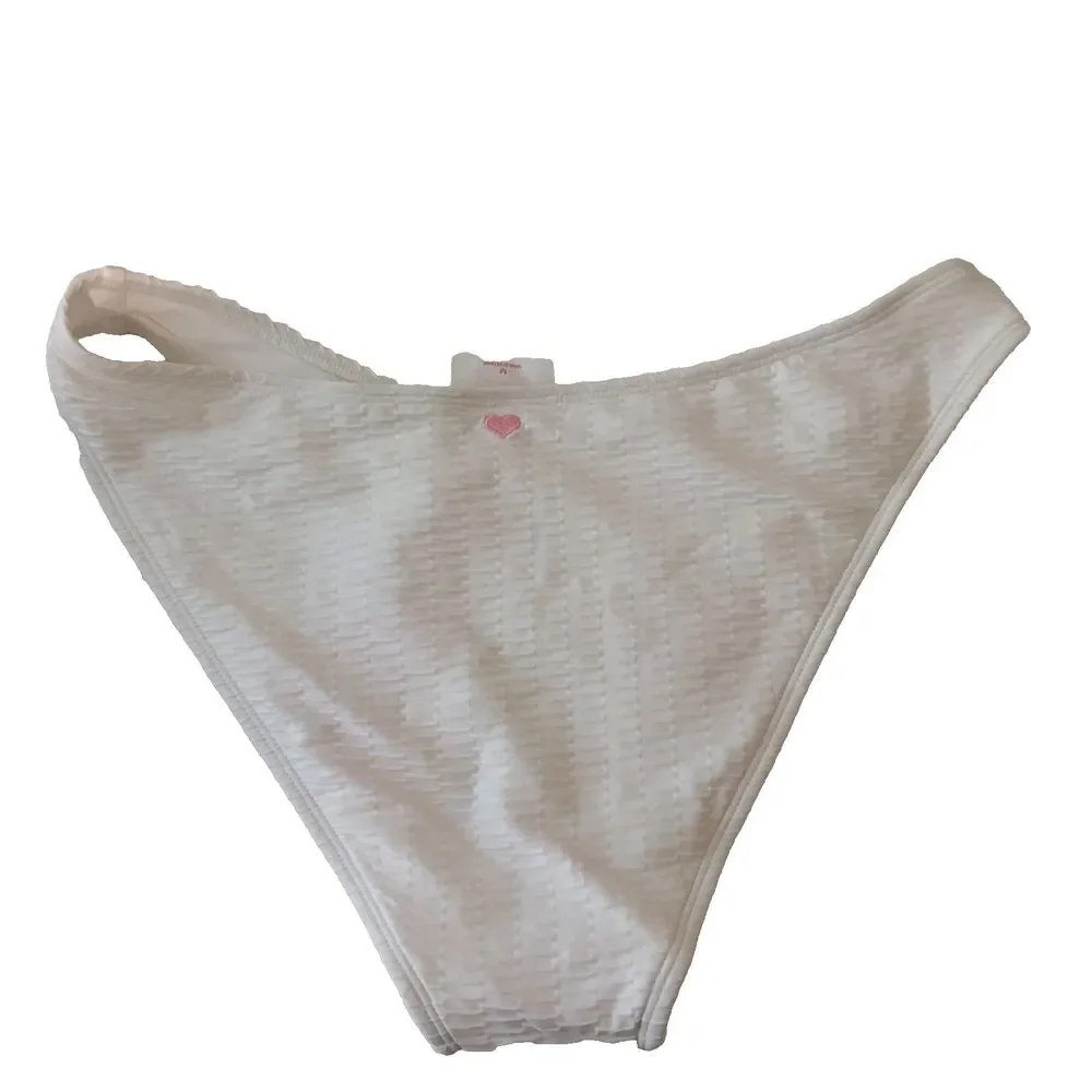 Stoney Clover x Target Women's Medium White Textured Bikini Bottoms High Cut